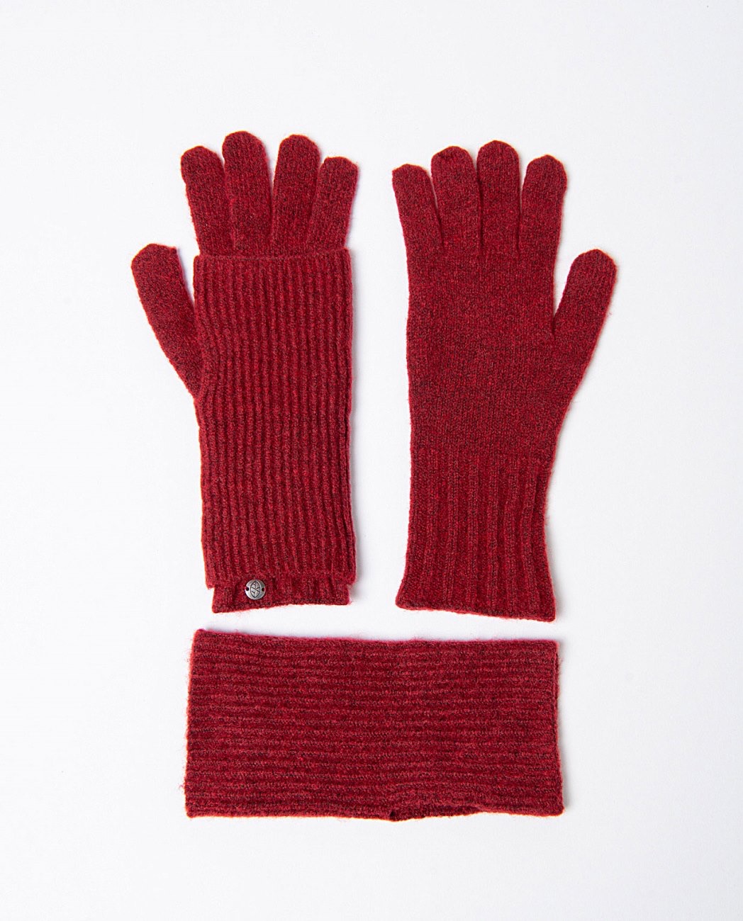 2-in-1 Detachable Gloves and Mittens – Maroon