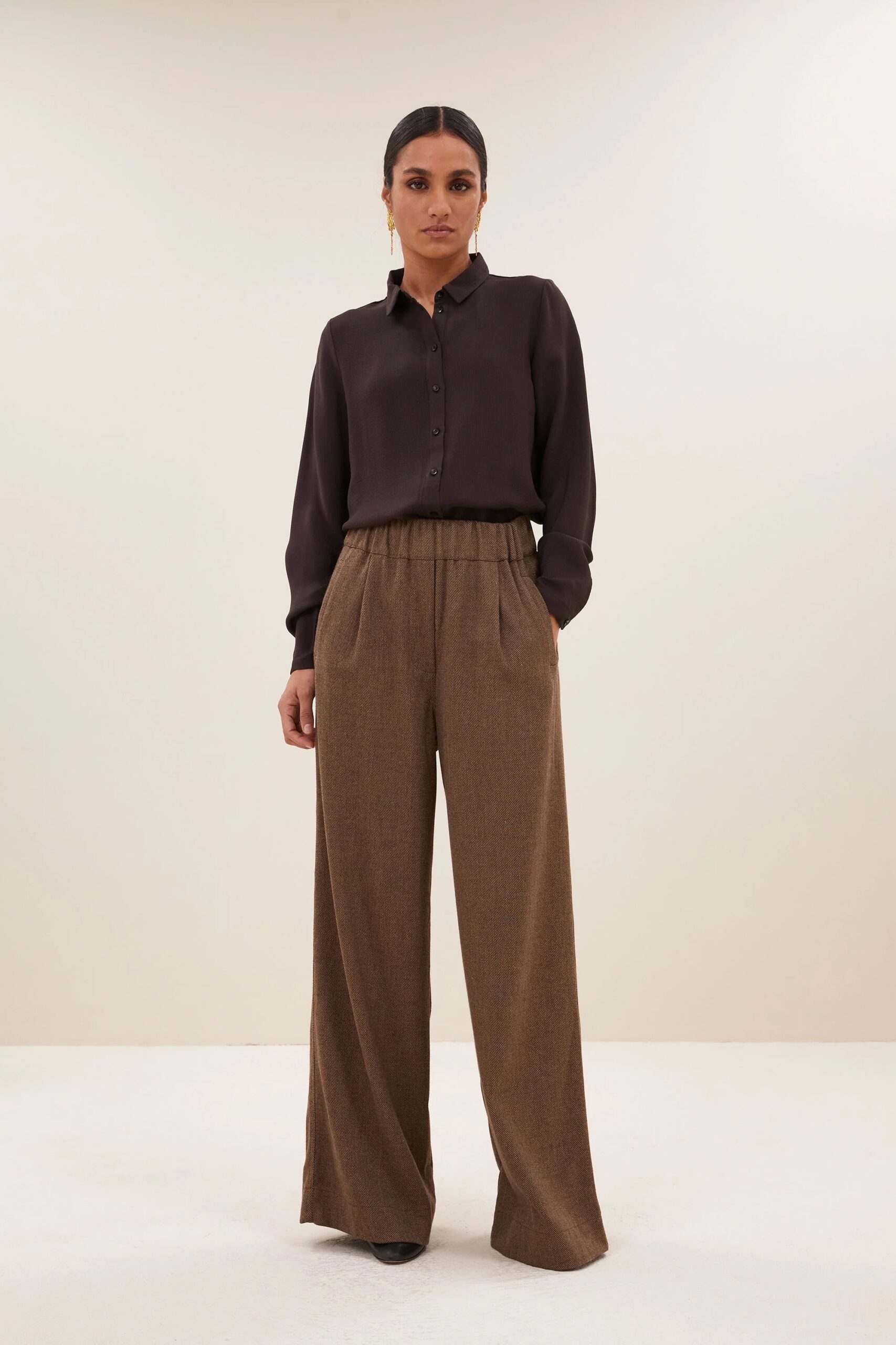 benji tweed pants – Latte