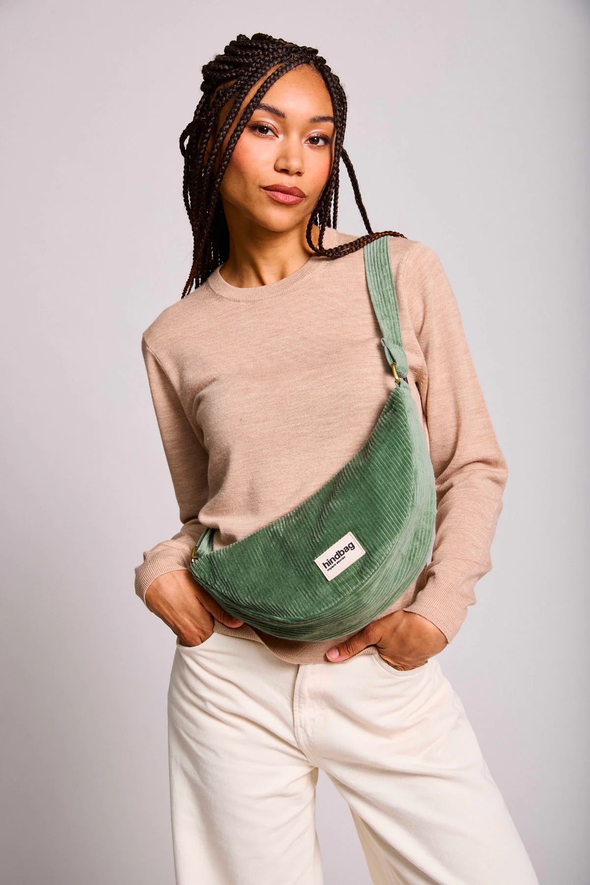 Andrea Fanny Pack – Mint Groen Corduroy