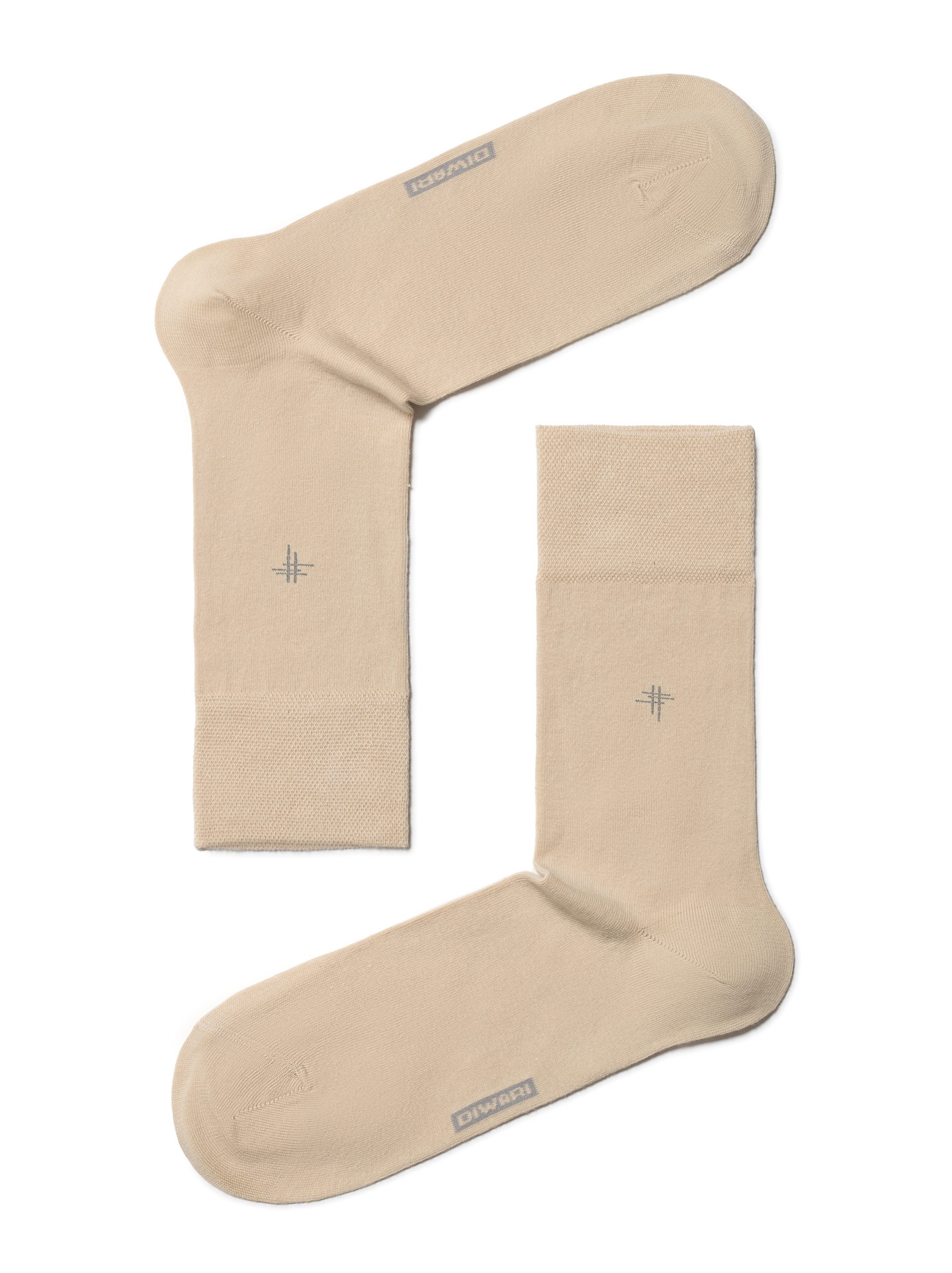 Heren sok katoen fantasie Beige met hekje
